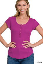 BABY WAFFLE SNAP BUTTON CAP SLEEVE TOP