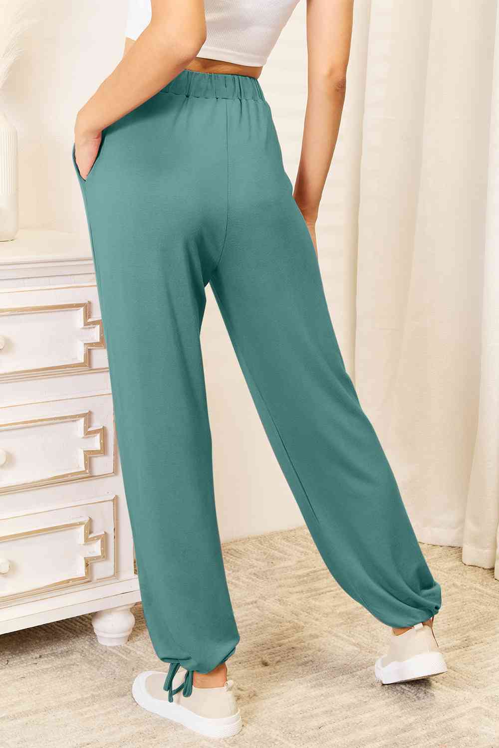 Basic Bae Full Size Soft Rayon Drawstring Waist Pants with Pockets